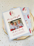 Santa + Candy Cane Christmas Card