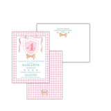 Gingham Puppy Party Invitation
