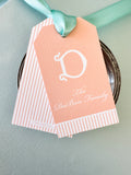 Peach Fuzz Pinstripe Hangtag