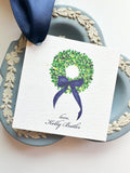 Boxwood Wreath {navy bow}