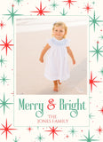 Retro Star Christmas Card (white)