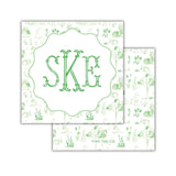 Spring Toile Monogram Gift Tag {green}