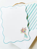 Wavy Edge Big Bouquet Girl Notecard Set