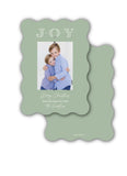 Wavy Merry Christmas Christmas Card (Sage)