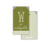 Olive + White Pinstripe Hangtag