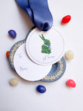 Non-Personalized Boxwood Bunny "Just Because" Round Gift Tag