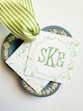 Spring Toile Monogram Gift Tag {green}