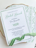 Blue and Green Watercolor Scallop Invitation