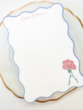 Wavy Edge Red Bouquet Girl Notecard Set