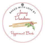 Baked With Love Rolling Pin Round Tag