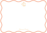 Tropical Papaya Wavy Edge  Notecard Set