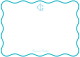Poolside Blue Wavy Edge  Notecard Set