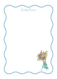Wavy Edge Big Bouquet Girl Notecard Set