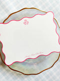 Pink Wavy Edge  Notecard Set