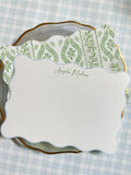 Wavy Edge Blue + Green Scallop Notecard Set
