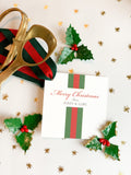 Classic Red and Green Christmas Ribbon Tiny Tag
