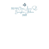 Blue Block Print Invite {square}