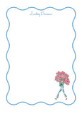 Wavy Edge Red Bouquet Girl Notecard Set