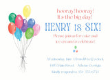 Balloon Party Invitation {Blue}