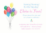 Balloon Party Invitation {Pink}