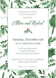 Green Toile Party Invitation