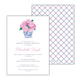 Chinoiserie + Pink Hydrangea Invitation