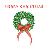 Non-Personalized Boxwood Wreath {red bow}