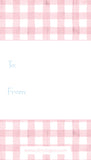 Non-Personalized  Pink Gingham Bunny Hangtag