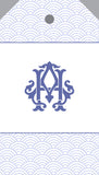 Double Letter Monogram French Blue Hangtag {double sided}