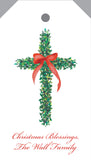 Christmas Boxwood Cross Hangtag