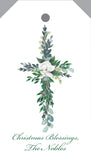 Christmas Blessings Greenery Cross Hangtag