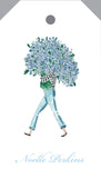 Girl with hydrangeas {hangtag}