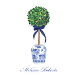Chinoiserie Topiary {navy and blue bow options}