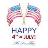 Watercolor July 4th Flag Duo