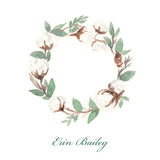Watercolor Cotton Wreath
