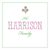 Block Print Gift Tag- Pink + Green