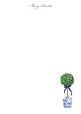 Chinoiserie Topiary Notepad {blue and navy bow options}