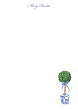 Chinoiserie Topiary Notepad {blue and navy bow options}