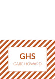 Collegiate Diagonal Stripe Folded Note Cards