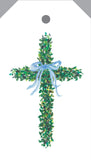 Boxwood Cross Hang Tag {blue bow+personalized back}