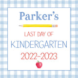 Back To School Sign {Blue Gingham}