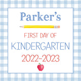 Back To School Sign {Blue Gingham}