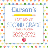 Back To School Sign {Blue Polka Dot}