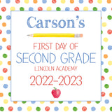 Back To School Sign {Blue Polka Dot}