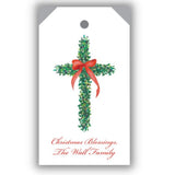 Christmas Boxwood Cross Hangtag