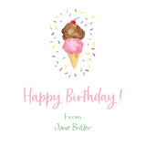 Watercolor Ice Cream Cone