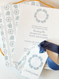 Blue Watercolor Scallop Invitation