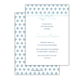 Block Print Baby Shower Invitation-Blue