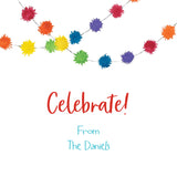 Watercolor Pom Pom Garland (red/blue/green)