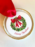 Round Christmas Wreath Gift Tag (non-personalized)